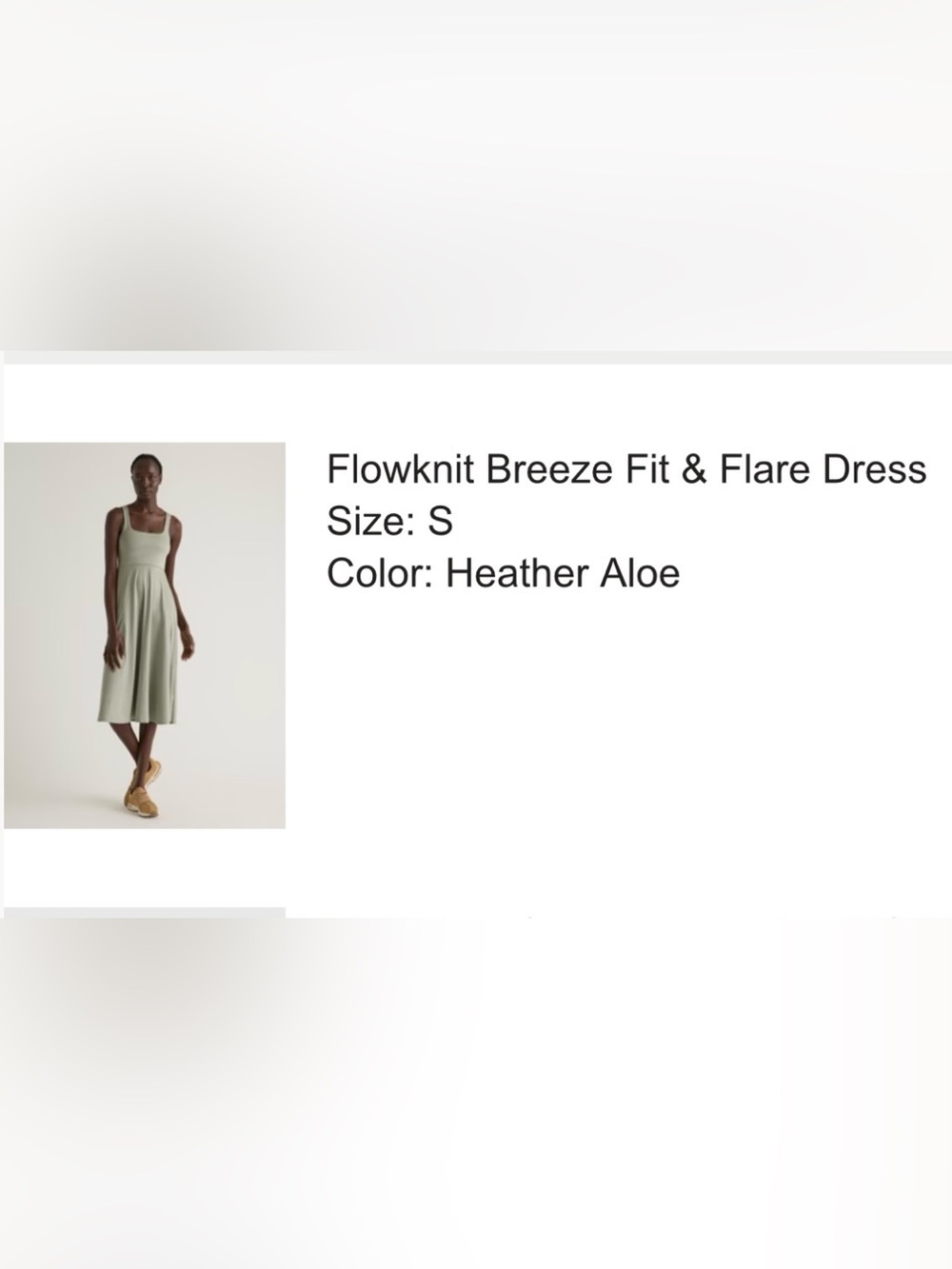 Quince Flowknit Breeze Fit and Flare Dress in Heather Aloe Size Small